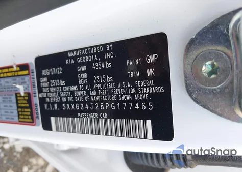 2023 Kia K5 Ex from USA, damaged, VIN 5XXG34J28PG177465